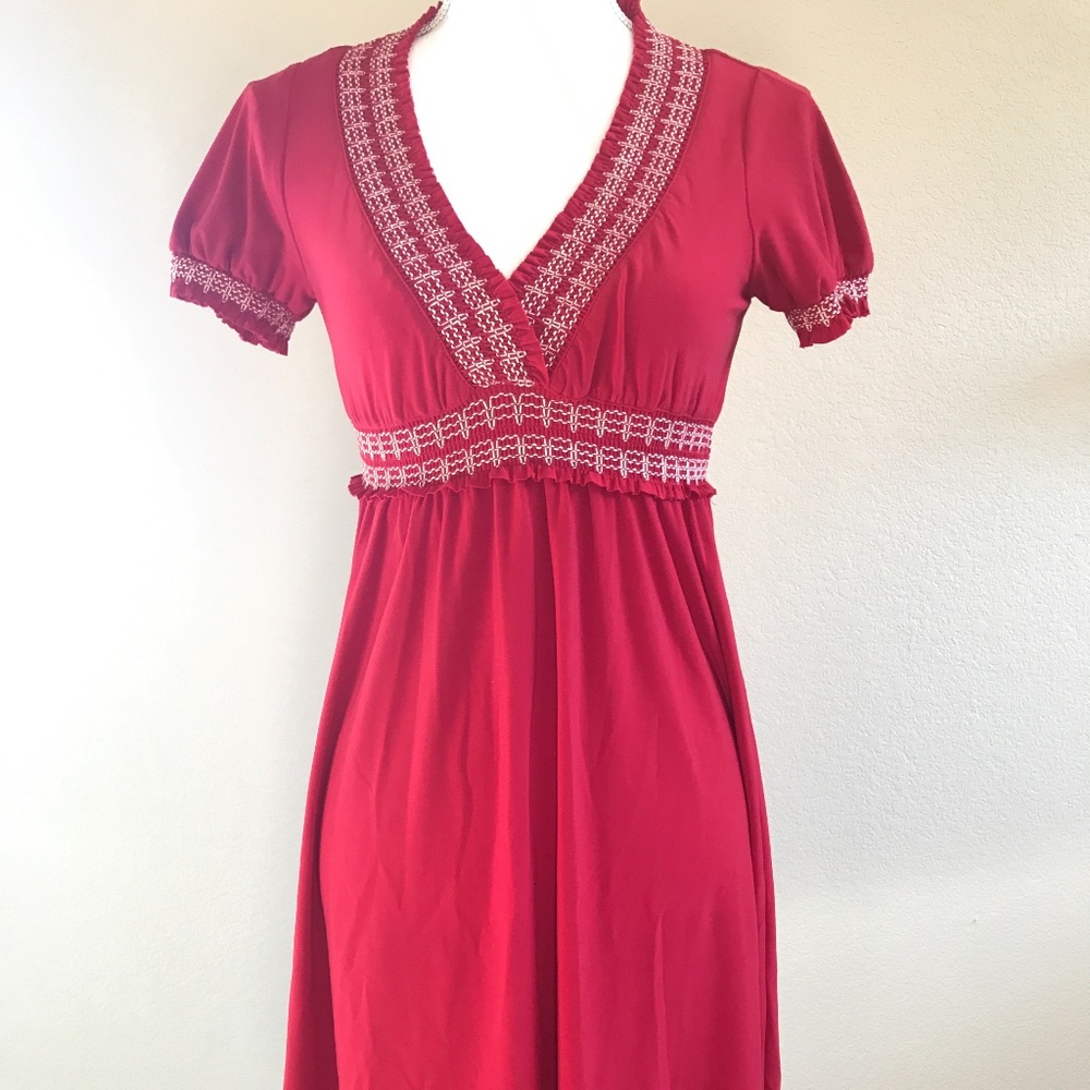 Talbots Red or Black Empire Waist Dress PS